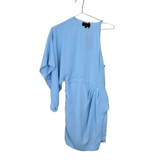 NEW Michael Costello x Revolve Lexa Draped Mini Dress Light Blue Size Small - Picture 3 of 7